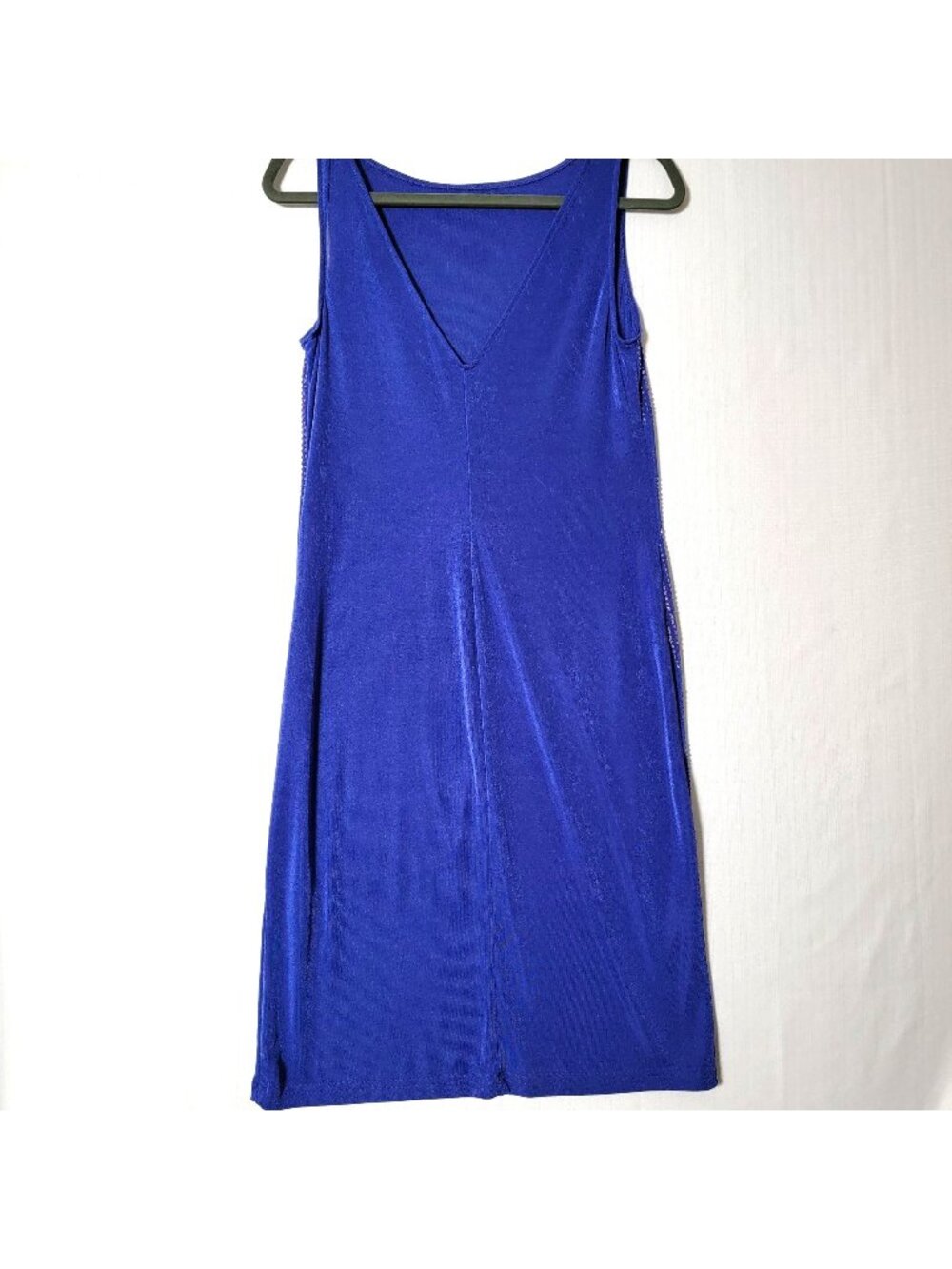 Classics By Carol Anderson Sheath Midi Dress Womens Sz S Sparkling Blue VTG USA